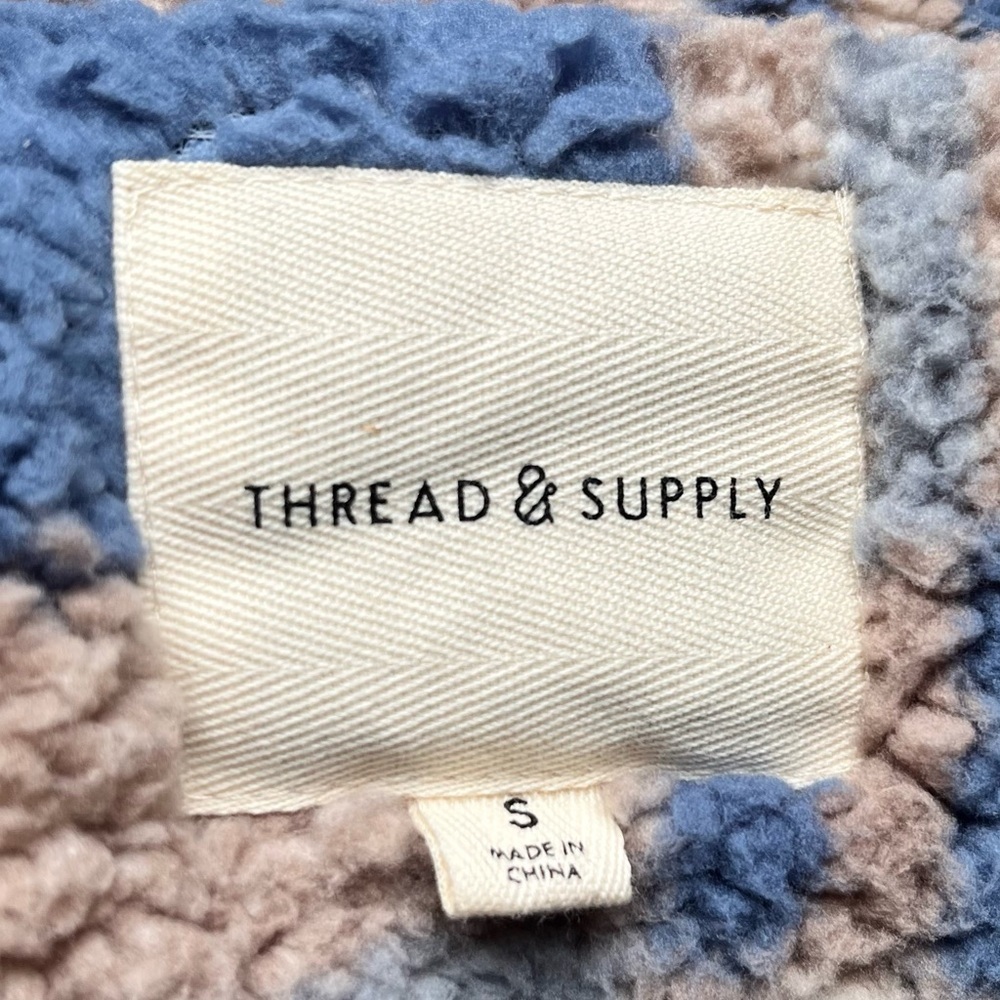 THREAD & SUPPLY- Cozy Plaid Sherpa Pullover Size S - Picture 3 of 3